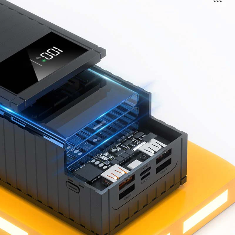 Schnellladende Powerbank mit digitaler Anzeige